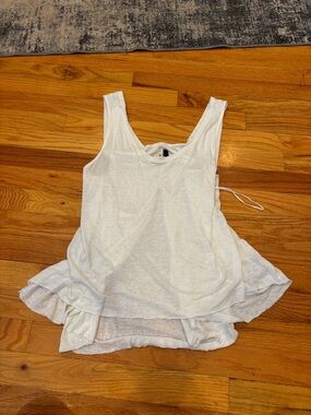 We The Free White Ruffle-Hem Tank Top